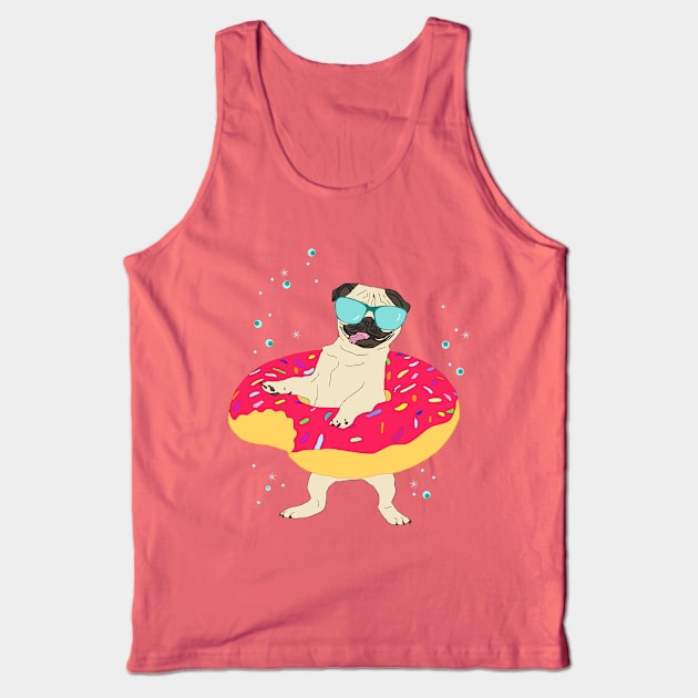 donut pug - lifebuoy Tank Top by FandomizedRose